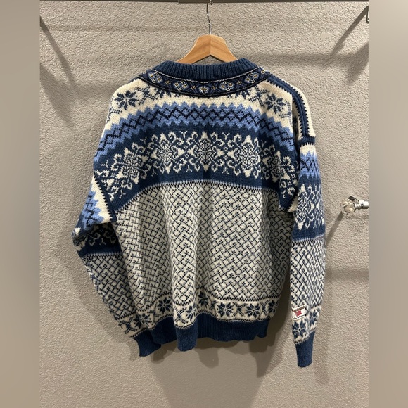 Vintage NORDSTRIKK Norway nordic wool metal clasp cardigan sweater LARGE - Picture 5 of 16